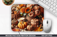 Flowers Mouse Pad Sublimation, Autumn Mouse Pad PNG Design Product Image 1