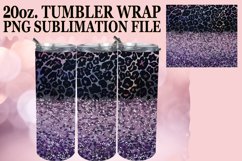 Sparkly Flower &amp; Leopard Tumbler Wrap - Sublimation Glam Product Image 1