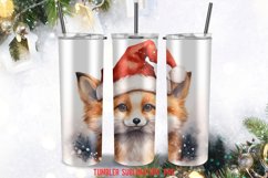 Christmas Santa Fox Tumbler Sublimation Designs Product Image 2
