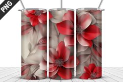 3D Flowers Tumbler Wrap | Sublimation Design | Tumble PNG Product Image 3