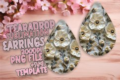Floral Stitch Teardrop Earrings - Sublimation Excellence Product Image 1