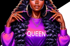 Black Queen, Digital Downloads, Black Girl PNG Product Image 2