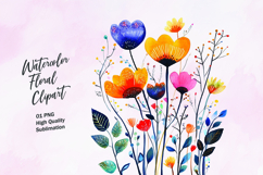 Abstract watercolor flower clipart sublimation Product Image 1
