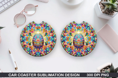 Bright Egg Car coaster sublimation, Easter Coaster PNG Product Image 1