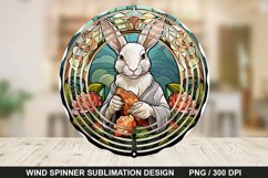 Bunny Stained Glass Wind Spinner, Easter Wind Spinner Design Product Image 1
