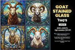 Goat Stained Glass Square Coaster - 04 Variations Product Image 2