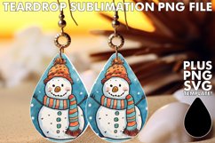 Snowman Elegance Teardrop Earring PNG Template Product Image 1