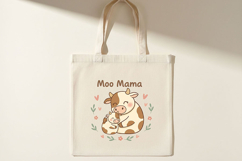 Moo Mama Png, Cow Mom Png Design, Cute Cow Calf Sublimation Product Image 3