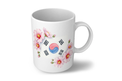 Taegeukgi Flag Frame Mugunghwa Blossom Border PNG Korean Product Image 6
