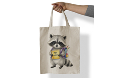 Cute Raccoon with Backpack Holding a Book Watercolor PNG Product Image 6