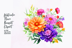 Watercolor Floral bouquet clipart sublimation Product Image 1