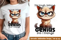 Funny Sarcastic Sublimation, It's tough being a genius but i Product Image 1