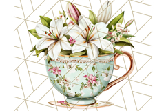 Vintage Floral Teacup Clipart PNG, Blooming Teacups Clip Art Product Image 2