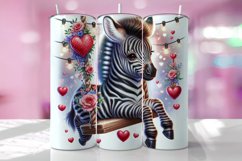 Valentine's Day Zebra Tumbler Wrap Sublimation Design Product Image 1