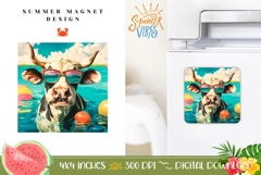 Funny Cow Magnet Sublimation, Summer Magnet Template Product Image 1