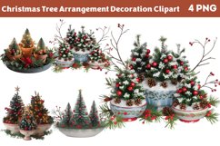 Christmas Tree Arrangement Decoration Clipart Bundle PNG Product Image 3