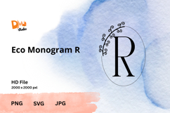 Eco Monogram Minimal Nature- Inspired Letter Set PNG SVG JPG Product Image 1