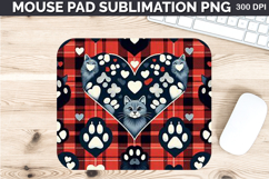 Watercolor Paws Mouse Pad Sublimation - Valentines PNG Desig Product Image 1