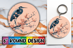 Sweet Keychain Round Design PNG, Birds Product Image 1