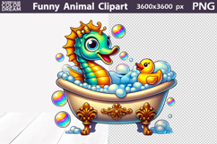 Seahorse Clipart | Funny Seahorse Sublimation Product Image 1