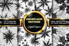 Snowflakes Sketches Digital Papers - 04 Variations Product Image 1