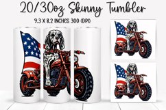 Dog Skull Ride An American Flag - Tumbler Sublimation Design Product Image 1