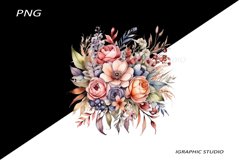 Watercolor Pastel Flowers Clipart, Wedding Flowers Clipart Product Image 1