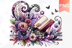 Books Flowers - Clipart PNG Design Product Image 1