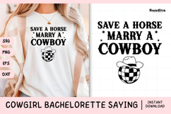 Cowgirl Bachelorette Party Saying SVG | Marry a Cowboy Product Image 1
