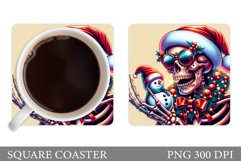Funny Skeleton Coaster. Christmas Skeleton Coaster Design Product Image 1