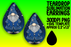 Fresh Teardrop Earrings Design PNG , Gnome Product Image 1