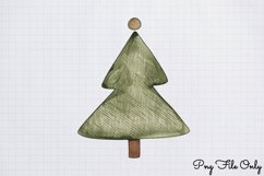 Cute Boho Christmas Watercolor Clipart PNG Product Image 1