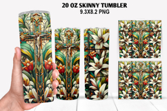 Flower Skinny Tumbler 20oz Wrap Design, Christmas Tumbler Product Image 1