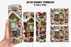House Skinny Tumbler 20oz Wrap Design, Christmas Tumbler Product Image 1