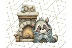 Cozy Cabin Critters Clipart PNG, Fall Animal Png Product Image 2