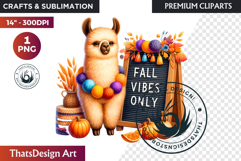 Autumn Cute animals with sign clipart Pumpkin thanksgiving Product Image 1