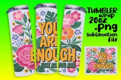 CUSTOM 20oz Tumbler Template for Gifts , Flower Quote Product Image 1