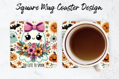 Halloween Boo Mug coaster | Coaster | Sublimation Design Product Image 1