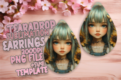 Artful Teardrop Earrings Template Art , Fairy Product Image 1