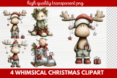 4 Whimsical Christmas Clipart | Cute Holiday PNG Set Product Image 1