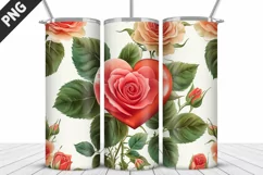 Rose Tumbler Sublimation | Valentine's Day Tumbler Wrap Product Image 3
