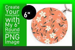 Sublimation Circle Design Keychain Boho Blossoms PNG Product Image 1