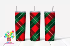 Buffalo Plaid Christmas Skinny tumbler Sublimation #1 Product Image 1