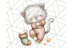 Christmas Pets in Pajamas Clipart PNG, Christmas Png Clipart Product Image 2