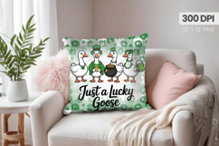 Just a Lucky Goose Funny Pillow PNG Sublimation Design Product Image 1