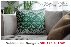 Cozy Christmas Knitted Design - Sublimation Square Pillow Product Image 3