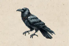 Watercolor Halloween Raven. PNG sublimation Product Image 3