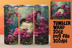 Garden Delight Gnome Mouse Tumbler Wrap 20oz Product Image 1