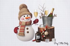 Golden Snowman Sublimation Clipart PNG Product Image 1