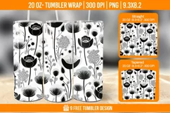 Flowers Tumbler Wrap Designs, Sublimation Wrap Product Image 1
